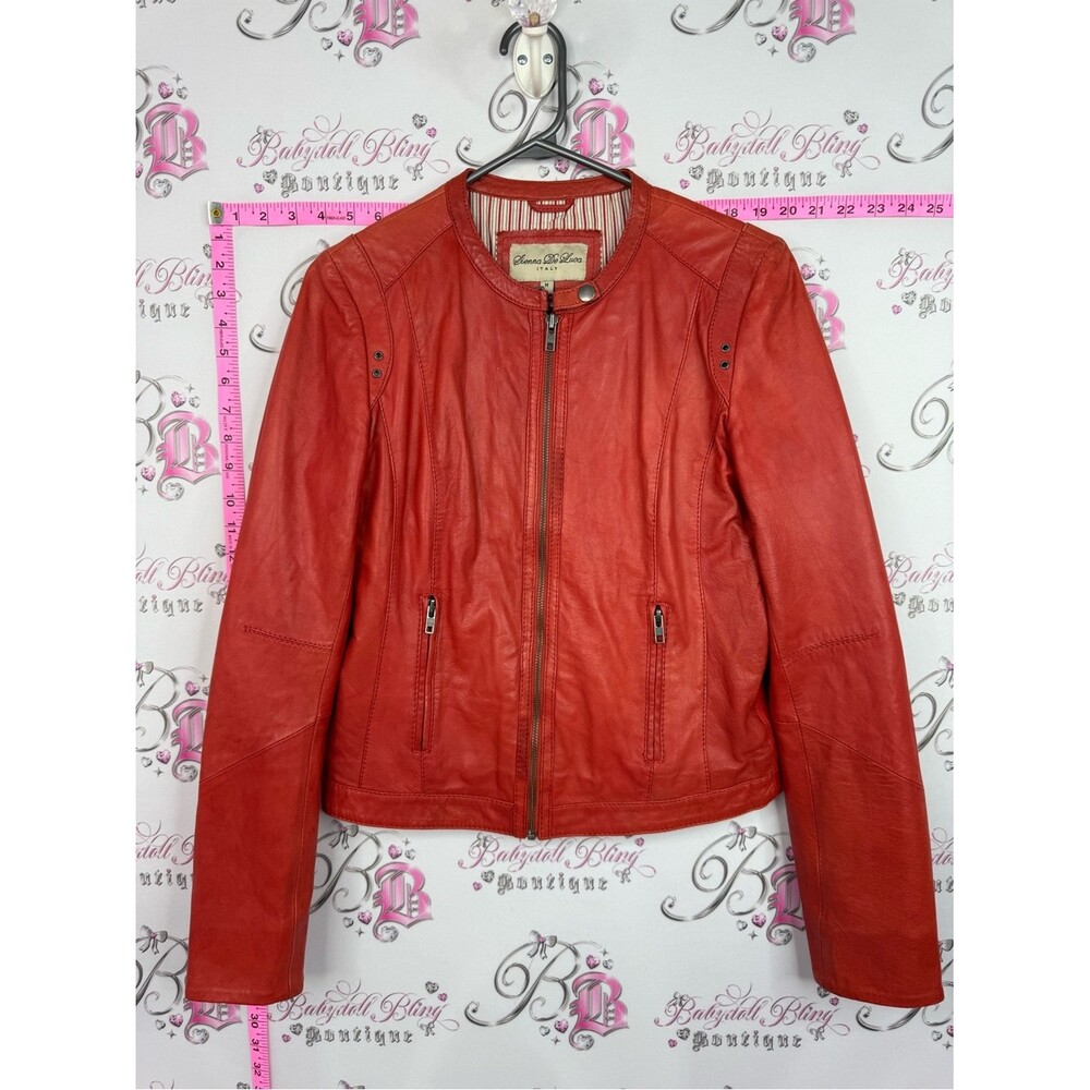 SIENNA DE LUCA ITALY jacket Leather Moto Jacket - Red